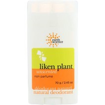 Unscented EARTH SCIENCE - All-Natural Aluminum Free Unscented Liken Plant Deodorant (2.45 oz.), 1