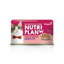 뉴트리플랜 고양이 간식캔, 흰살참치 + 연어 혼합맛, 5개