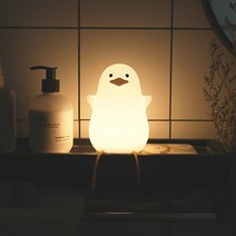 라이트테라피 취침등Lying Duck LED 야간 조명 실리콘 충전식 밝기 터치 램프 분위기 테이블 침실 데스크, 04 Lying Duck B