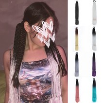 컬러 브레이드 헤어 피스 밴드 땋은 레게 머리 익스텐션 가발 브릿지 투톤 옴브레 페스티벌 파티, 3.브라운+베이지