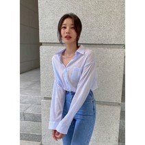 여름 아사 거즈 비치용 남방 셔츠 블라우스