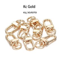 열쇠 고리 부자재 10 개몫 12x33mm 회전 개 버클 골드 로듐 금속 랍스터 걸쇠 후크 diy 쥬얼리 체인 액세서리 만들기, kc 골드