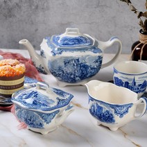 존슨브라더스 존슨브로스 블루캐슬 영국 찻잔 커피잔 차주전자, 6인치 시리얼 볼(블루 캐슬)