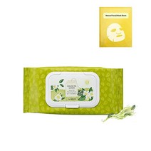 [THESAEM] Healing Tea Garden 티트리 클렌징 티슈 60장 + 천연 페이셜 마스크 시트 샘플 1개(랜덤) / 보습 마일드 물티슈 K Beauty, Green Tea Cleansing Tissue