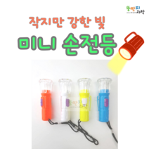 뚱딴지 휴대용 미니 손전등 매우 저렴한 밝은 불빛 led후레쉬 학습용 실험용(건전지포함), 1개