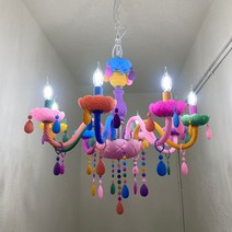 마카롱샹들리에 국내배송 아이방 초등여아방 딸방꾸미기 벽등 펜던트 파스텔 조명, 전선콘넥터 연결6등 펜던트(파스텔)
