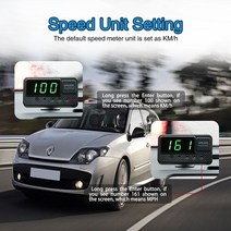 자동차 HUD 헤드업 디스플레이 범용 Hud GPS 속도계 헤드 업 속도 모든 차량용 과속 경보 MPH KM/H A100 업그레이드