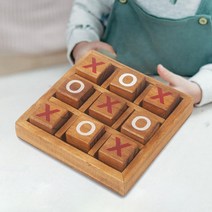 나무 주사위 십자가 틱택토 전통 게임 플레이 세트, 단일옵션