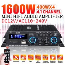 피워앰프 메인앰프 s-299 4400w 4.1 채널 전력 증폭기 오디오 노래방 홈 시어터 증폭기 홈 자동차 블루투스 무선 증폭기 usbsd aux, s-299 미국 플러그
