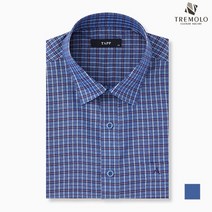 인디안 TREMOLO 남성 체크패턴 반소매 남방_TRHNSWY3146