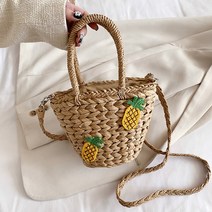 통 감성 자전거 캐주얼 여름 등나무 짠 여성 어깨 Crossbody 가방 패션 진주 체인 바구니 Drawstring 숙녀, 04 Style D