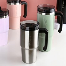 젊은이마켓 손잡이 대용량 텀블러 890ml 스텐304 보냉병 보온병, 메이슨 텀블러(890ml-실버)