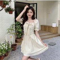 민소매 퍼프 a라인 려원 력셔리 피로연 플라워 옷 서하얀 원피스 시슬리 신지연 루즈핏