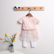 여름 플라워 반짝스팽글 골지 샤치마레깅스 유아동 여아 데일리 샤치랭스 KB02
