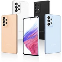 Samsung Galaxy A53 5G 스마트폰 듀얼 SIM Android 휴대전화 6GB RAM 128GB 저장용량 어썸 블랙 + 30개월 보증-32889, 복숭아, 하나의