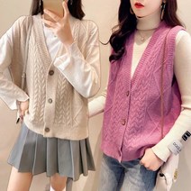 데일리 빅사이즈니트조끼 베스트 브이넥 루즈핏 맨소맨 코트