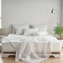 코지침구 뽀글한감촉 시원한 스노우리플 여름 홑이불 베개세트