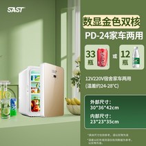저온저장고가격 Sast 미니 냉장고 미니 냉동고 자동차 집 기숙사 모유 사무실 학생 소형 냉동고, AA.PD-24 / 샴페인 골드 / 유리 패널 / 디지