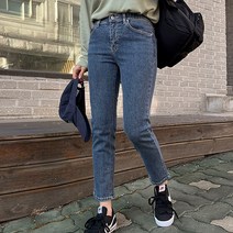 디텐 히든밴딩 데님 8부 팬츠 68777 빅사이즈 여성의류
