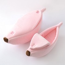 라이톰 반려동물 바나나 침낭 쿠션, 핑크