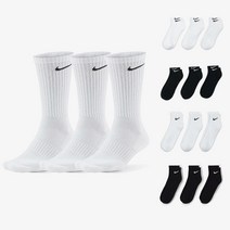 나이키 에브리데이 쿠션 양말 3팩 (SX7664/SX7667/SX7670), L(260~290mm), 3.나이키 앵클 화이트(SX7667-100)
