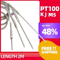 온도계측기 자기온도계 400 800 도 RTD K J PT100 50mm 오븐 온도 센서 M5 프로브 열 열전대 산업용, 03 Pt100_01 100mm