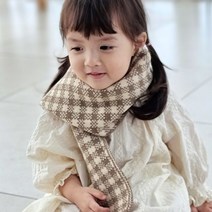 우주아이 체크 목도리 아동목도리 유아목도리