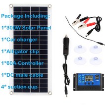 태양광패널 접이식 400w 600w 300W 유연한 전지 패널 12V 배터리 충전기 듀얼 USB 10A-60A 컨트롤러 자동차, 07 60A ler kit