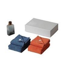 ideaco (이데아코) 선물 마우스 워시 병 & 천주 타월 인디고테라코타 4장 총 5점 세트(MOUTH WASH BOTTLE & towel pair gift indigoterracotta)