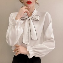 [디아리스] 여성 봄 가을 리본 하객 웨딩 블라우스 612