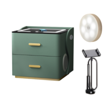 무선충전 침대옆협탁 블루투스 스피커 스마트 테이블 LED 서랍장, 그린