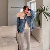 [다잇템] 여자 FW 탈부착 털잠바 시보리 퍼카라 청자켓