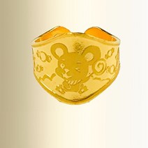 렛잇뷰티 순금 24K 유압 쥐 돌반지 3.75g
