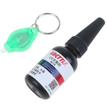 5초 수정 UV 아크릴 금속 접착제 10g 수지 하드 타입 자외선 손전등과 투명 2 개/세트, 한개옵션0