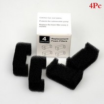 고양이정수기필터 1Pc / 4Pcs 애완 동물 고양이 물 분수 교체 개 거품 필터에 대 한 검은 스폰지, 02 4PCS