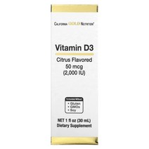 California Gold Nutrition (캘리포니아 골드 뉴트리션) California Gold Nutrition 비타민D3(감귤류) 2 000IU 30ml(1fl o, 4개