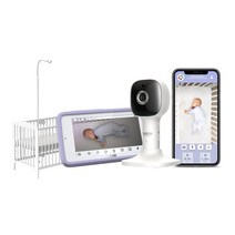 HUBBLE CONNECTED Nursery Pal 아기 침대 에디션 - 5인치 터치 스크린 디스플레이 및 Wi-Fi 연결이 있는 스마트 비디오 아기 모니터 7가지 색상 야간 조
