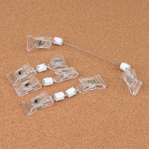 매장진열대 직선형 반달집게 투명쇼클립 POP매대 빵이름표 메모지홀더 POP꽃이, 1개, 철사집게