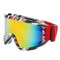 스키 보드 고글 바이크 성인용 스노우보드 AIELBRO 겨울 안경 설상차 방풍 마스크 스노보드 스노우 보호, 6.White Red