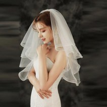 기타 셀프웨딩 스냅 브라이덜샤워 러블리 4단 숏 웨딩 베일