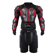 오토바이 전신 보호 갑옷 바이크 안전용품, 빨간 재킷 반바지, XL