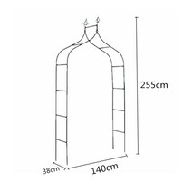 장미 넝쿨지지대 아치형 꽃 스탠드 야외 웨딩홀 결혼식 가든 출입구 장식, 13mm 뾰족 240x140x38cm+받침대