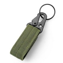 해외 야외 전술 카라비너 키 체인 나일론 웨빙 버클 다기능 등산 전술 키 체인 후크 MOLLE 벨트 키 PRO, 검정