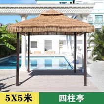 야외 조립식 원두막 정자 평상 만들기 사각 인테리어 나무 정원 이동식 파고라 옥상 바베큐장, 5x5m-원두막