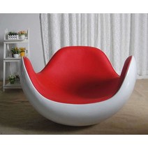 오뚜기 의자 슬립온 인테리어 소파 눕는 의자 캐주얼, 흰색 바닥 케이스 + 검은색 PU