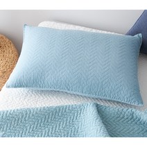 코코베딩 지그재그 피그먼트 워싱면 헤링본 침대패드, 헤링본_민트