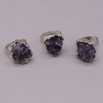 블러드스톤 비즈 목걸이 원석 패션 새로운 스타일 천연 석재 반지 레이키 힐링 정 Druzy 조절식 오픈 링
