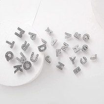 샤이니 블링블링 큐빅 영어 알파벳 대문자 지비 자비 파 츠 크록 슬리퍼 샌들 스 스로 꾸미기 데코 재료 A