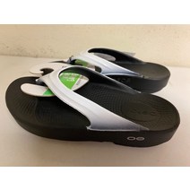 우포스 슬리퍼 쪼리 OOFOS OOlala Cloud Sport Flex Recovery Technology Flip Flop Sandals White/Black