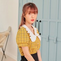 반에이크 오 체크 빅카라 블라우스